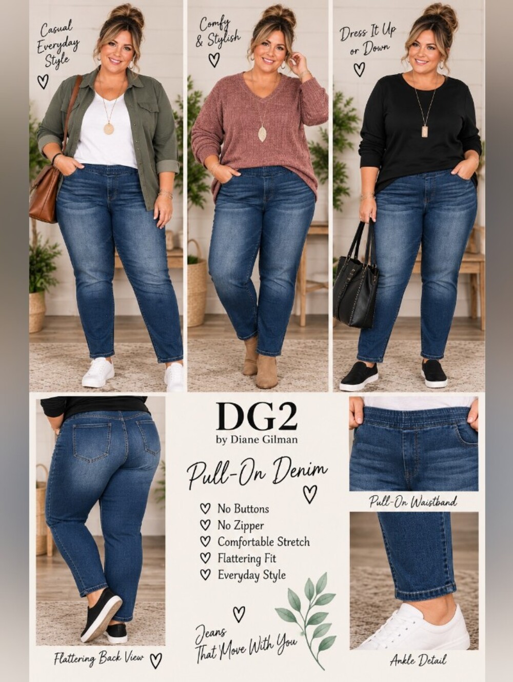 DG2  Diane Gilman Denim Wash Jeggins